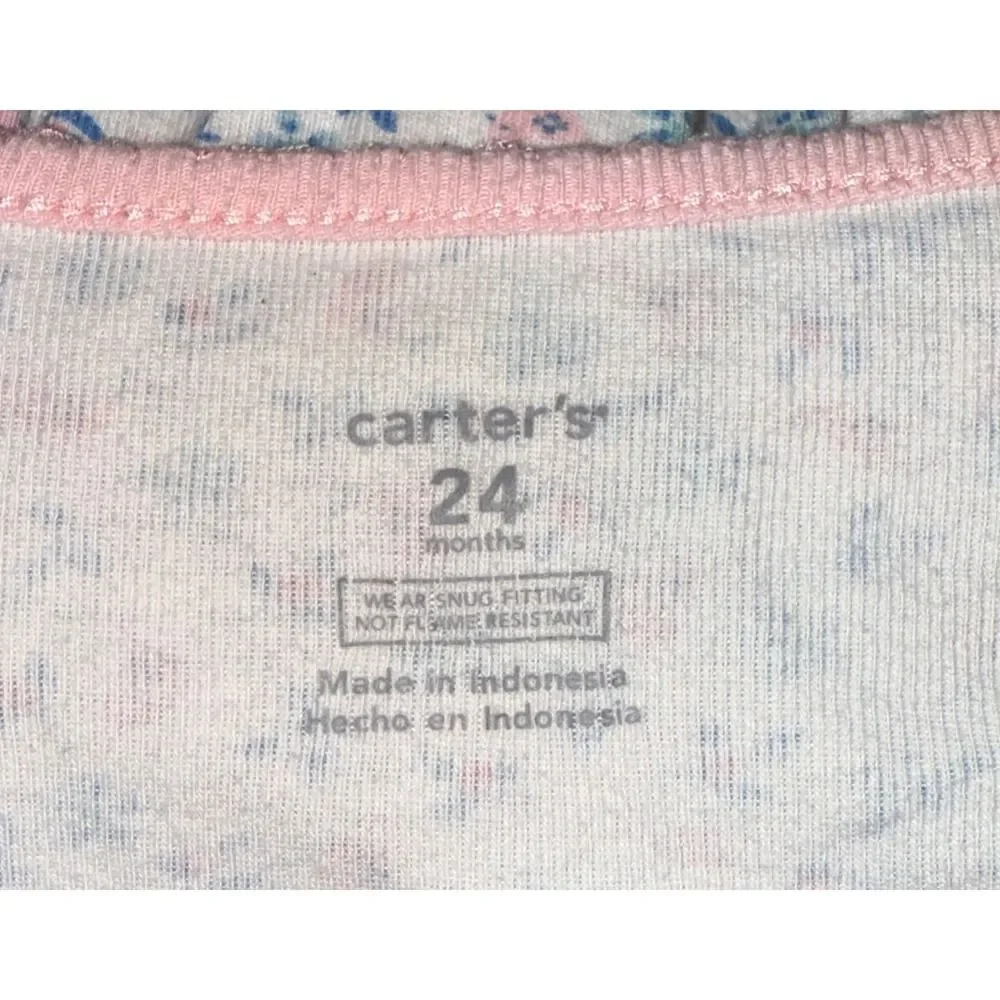 Carter's 24 Months Floral Print Footed Pajamas Sleeper One Piece Pink